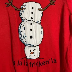 Snowman Christmas Sweater Red‎ Red Size L thumbnail 7