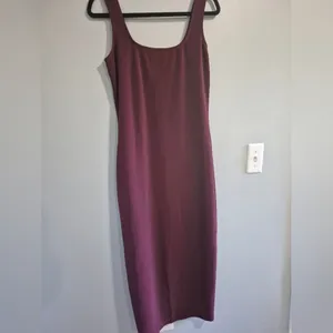 J. Crew vintage 90s Y2K 2000s friends square neck red maxi dress size large thumbnail 2