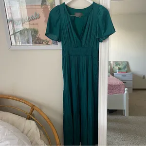 Anthropologie The Somerset Silky Satin Tiered Midi Dress in Size XS thumbnail 4