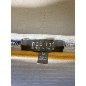 Habitat Clothes to Live In Blue White Striped Crinkle Top 3/4 Sleeve Size Medium thumbnail 4