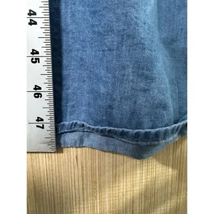 GAP Large Womens Dress Puff Sleeve Denim Midi‎ V-Neck 100% Cotton Medium Wash thumbnail 9