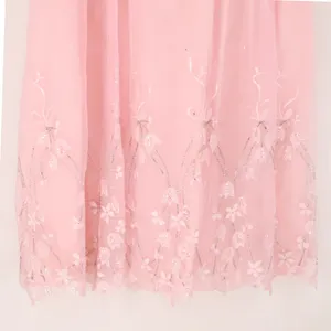 Vintage 70s Pink Floral Embroidered Sequin Maxi Dress Womens Size L Princess thumbnail 11