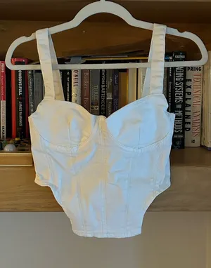 Zara White Structured Bustier One-Piece thumbnail 1