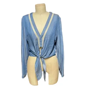 Lovers + Friends Carmine Chambray Tencel Top Size‎ Medium thumbnail 3