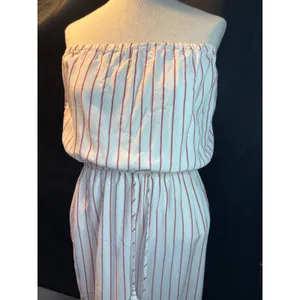 Forever 21 Contemporary Red White Striped Strapless Wide Leg Jumpsuit‎ Small thumbnail 6