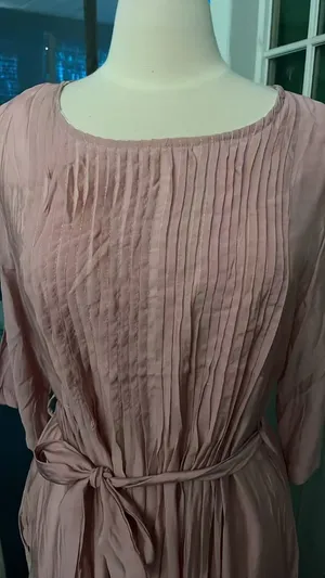 cotton line maxi dress for women 3/4 sleeve A line dress thumbnail 2