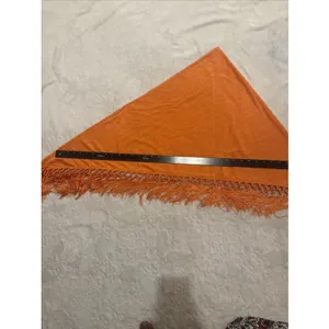 Unbranded Fringed Shawl Orange Wrap thumbnail 12