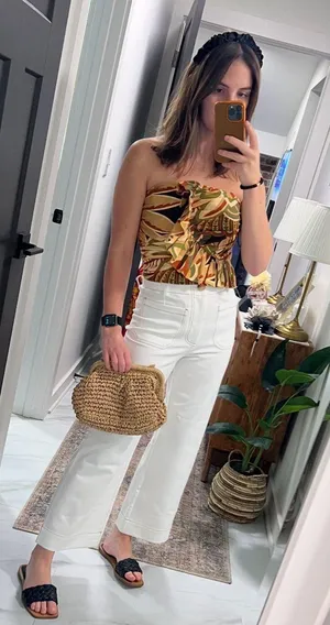 ZARA Strapless Top thumbnail 1