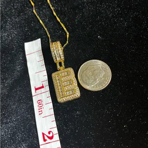 New Iced Out Baguette Initial “E” Pendant Necklace 18-20” thumbnail 6