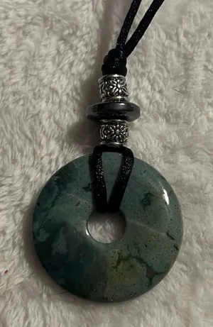 Donut Shaped Bloodstone Gemstone Necklace thumbnail 1