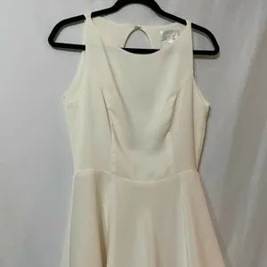 Alexis Ivory Sleeveless Mini Dress Womens S Silk Lining Open Back Flared Hem thumbnail 4