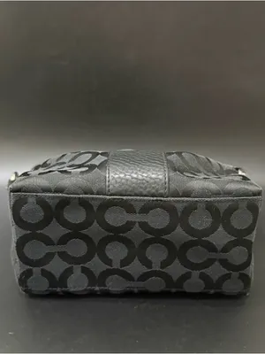 COACH 43771 Julia Outline OP Art Black Jacquard Canvas Small Purse Shoulder Bag thumbnail 5