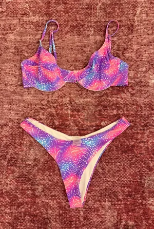 Bright Swimwear Bikini Set Neon Animal Print thumbnail 1