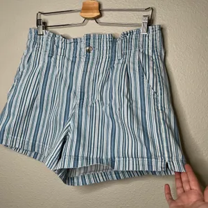 striped paper bag waist mom shorts size 14 thumbnail 3