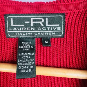 Ralph Lauren Active Red/White Hooded Zip Up Sweater Jacket Women's Size Medium‎ thumbnail 9