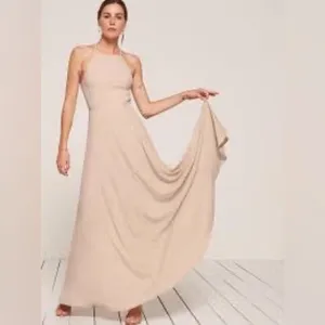 Reformation Size 4 Myrtle Dress Champagne Cream Flowy‎ Maxi Sleeveless thumbnail 3