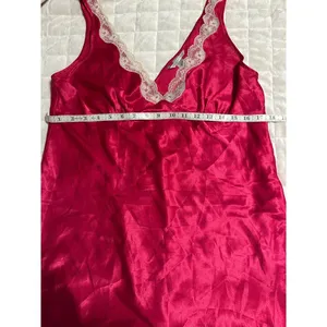 Victoria's Secret Satin Slip Short Nightgown Size Large Pink Lace Nighty Pajamas thumbnail 4
