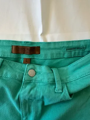 Judy Blue Shorts Womens Large Sienna Aquamarine Frayed Hem thumbnail 3