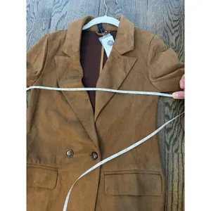 Windsor Faux Suede Brown Double Breasted Blazer XS NWT thumbnail 12