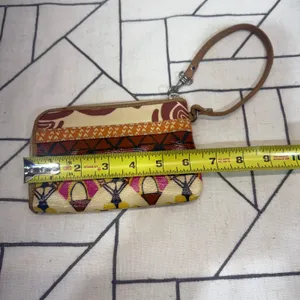 Fossil Key-Per Wristlet OS Multi-Color‎ Tribal Geometric Coated Canvas SL2901 thumbnail 5
