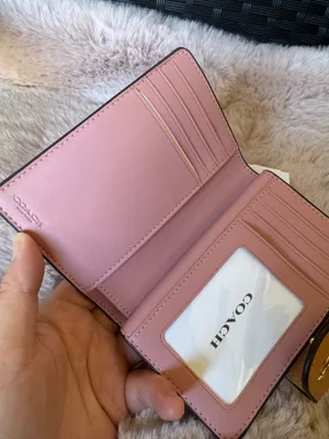NWT COACH CEC29 Medium Corner Zip Wallet Signature Canvas Leather Powder Pink thumbnail 4