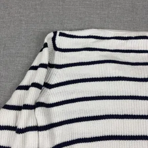 Old Navy Sweater Womens XL White‎ Striped Lace-Up Pullover Open-Knit Relaxed thumbnail 11