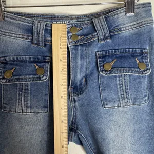 Rewash Jeans Womens 4 Blue Medium Wash Low Rise Flare Stretch bell bottoms y2k thumbnail 6
