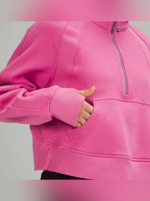 Lululemon Half-Zip Scuba- Pink Blossom Medium/Large thumbnail 2