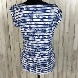 Liz Claiborne Abstract Striped Tee Shirt Top M v6x thumbnail 3