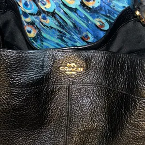 Coach Lexy Black Pebbled Leather Shoulder Bag thumbnail 3