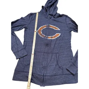 Reebok Womens Chicago Bears Full-Zip Hoodie Size m Blue & Orange Polyester Blend thumbnail 4