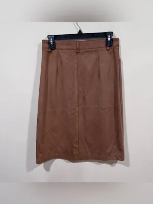 NWT Glamorous Riya Faux-Suede Button-Front Midi Skirt brown sueded small thumbnail 6