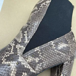 Vintage Havana Womens Size‎ 10 Ellen Taupe Snakeskin Pointed Toe Booties Heels thumbnail 12