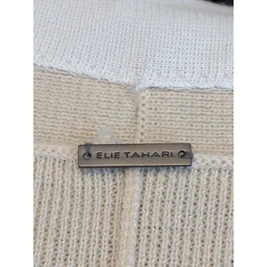 Elie‎ Tahari Merino Wool Cardigan Cream Open Front Hook Closure XL thumbnail 4