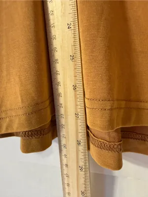 POL Oversizex Lightweight Button-Up Shirt in Camel and Embroidered Size L thumbnail 3