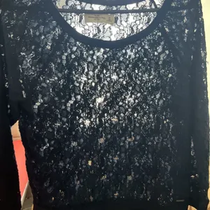 Abercrombie And Fitch Women's Navy Blue Floral Lace Top Shirt Size M thumbnail 5