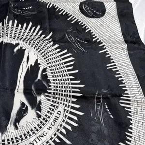 Hunting World Scarf Women’s 34”x34” Black White Graphic Design thumbnail 5