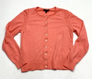Banana Republic Merino Wool Cardigan‎ Womens Size L Coral Pink Button Up Sweater thumbnail 1