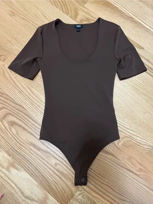 Express Scoop Neck Brown Bodysuit thumbnail 1