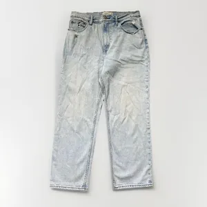 Abercrombie & Fitch Ankle Straight Ultra High Rise Jean Light Wash Distressed 32 thumbnail 2