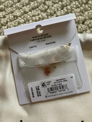 NEW kate spade Gold Flower Pendant Necklace Cubic Circonia with Cream Pouch NWT thumbnail 4