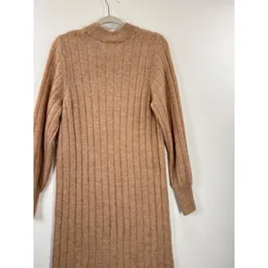 Selected Femme Sweater Dress Brown Glowie Midi Ribbed Knit Long Sleeve Medium thumbnail 10