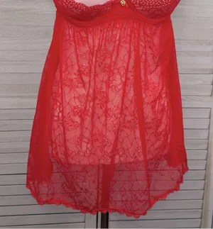 DAISY FUENTES Push Up Babydoll Lace Lingerie Top Red/Pink-Medium thumbnail 3