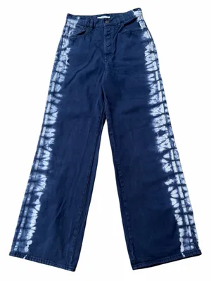 PacSun Eco Baggy Tie-Dye Side Stripe Navy Wide-Leg Pants thumbnail 1