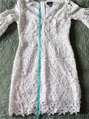 Vici Dolls White Lace Bell Sleeve Mini Dress Size Medium thumbnail 6