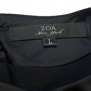 ZOA New York Black Satin Puff Sleeve Mini Dress Size Large EUC Perfect thumbnail 2