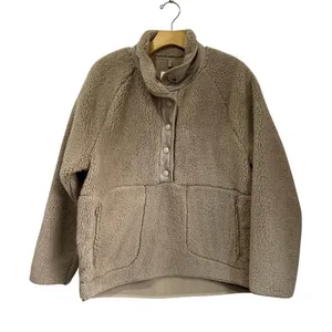 Lou‎ & Grey Cozy Sherpa Fleece Pullover Beige Size M Soft Lounge Sweater thumbnail 1