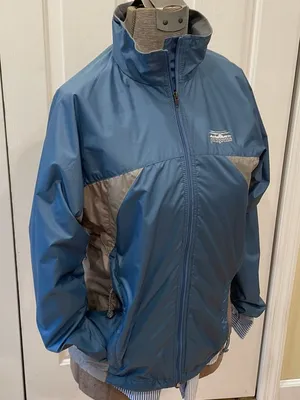 Patagonia vintage blue/gray fleece lined full zip lightweight jacket thumbnail 1