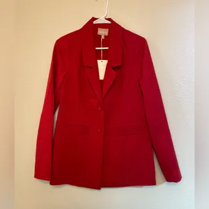 Set of 2 Show Me Your Mumu NWT Red Major Blazer Jacket & Dj Cropped Pants Size S thumbnail 4