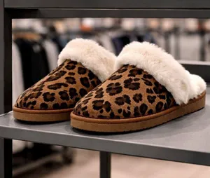 Volatile Microsuede with Faux Shearling Slipper Leopard Fluff 9 Brown thumbnail 1